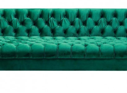 Grüne Dreisitzer Stoff Chesterfield Design Couchen Polster Sofa Wohnzimmer 230cm